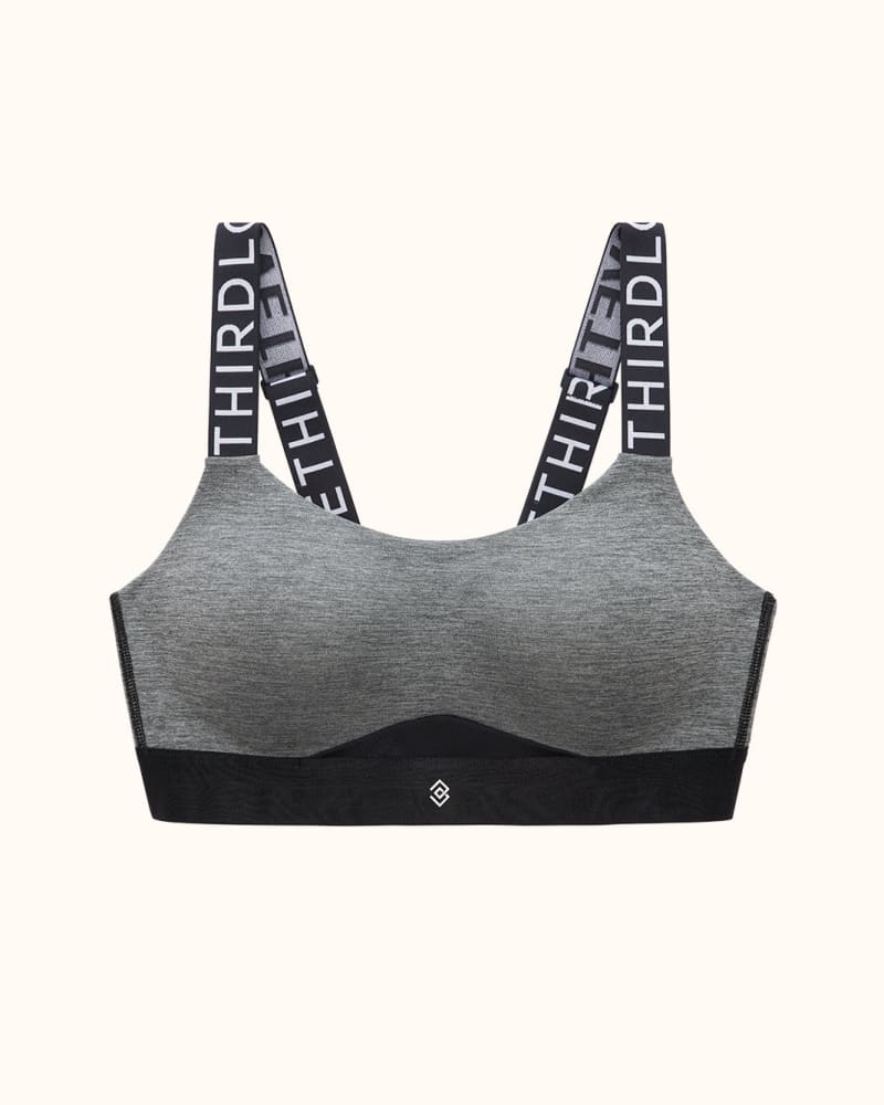 Front of a size 34D-D½ Kinetic Impact Sports Bra in gray by ThirdLove. | dia_product_style_image_id:251147